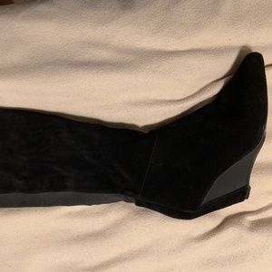 Black Suede Boots, Wedge heel, very comfortable
